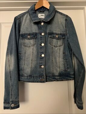 Ci Sono Faded Blue Denim Jacket with Button Front